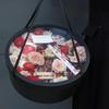 Set of Three Black Transparent Round Gift Boxes for Fresh Fruits & Flowers - Winter Edition