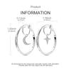 Gold Serie Hoop Earrings 925 Silver Sparkling Irregular Shape Feather Star Earrings Stud for Woman Girl Jewelry Gift