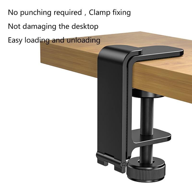 Metal Earphone Holder Under Desk Headphone Stand Headset Hanger with Adjustable Clamp Aluminum Hook