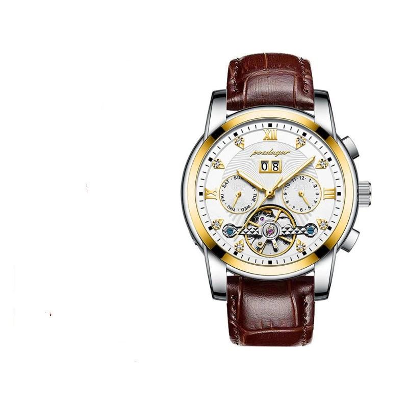 Top Brand New Men's Watch Automatic Mechanical Watch Tourbillon Waterproof Luminous Calendar Watch