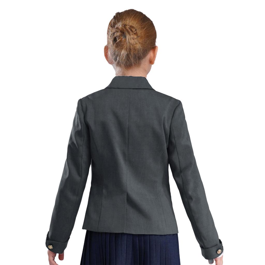Kız Okul Üniforması Yaka Uzun Kollu Düğmeli Takım Elbise Ceket Cepli Tasarım Blazer Üst