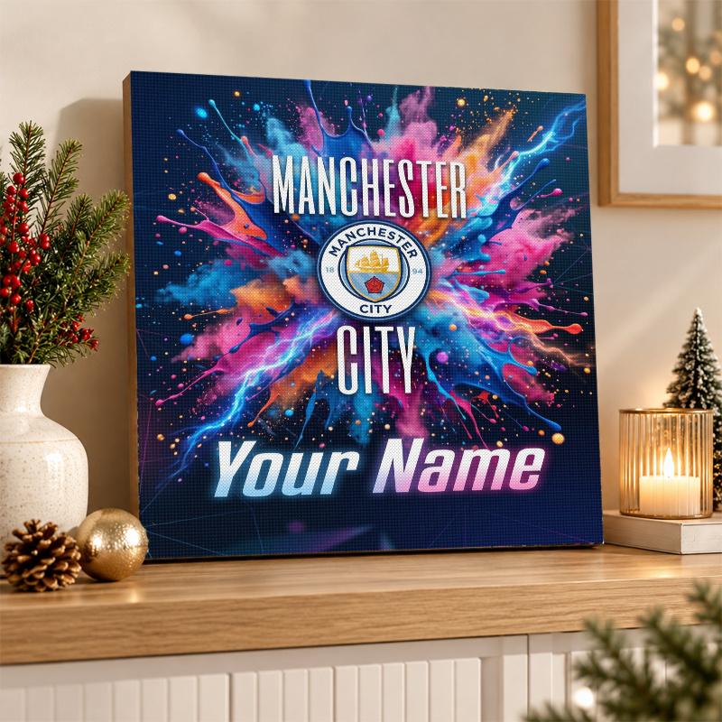 Manchester City Individualus Pavadinimas Tekstas 5D Deimantinės Tapybos Rinkinys PASIDARYK pats Pilnas Gręžimas Deimantinės Meno Dekoras