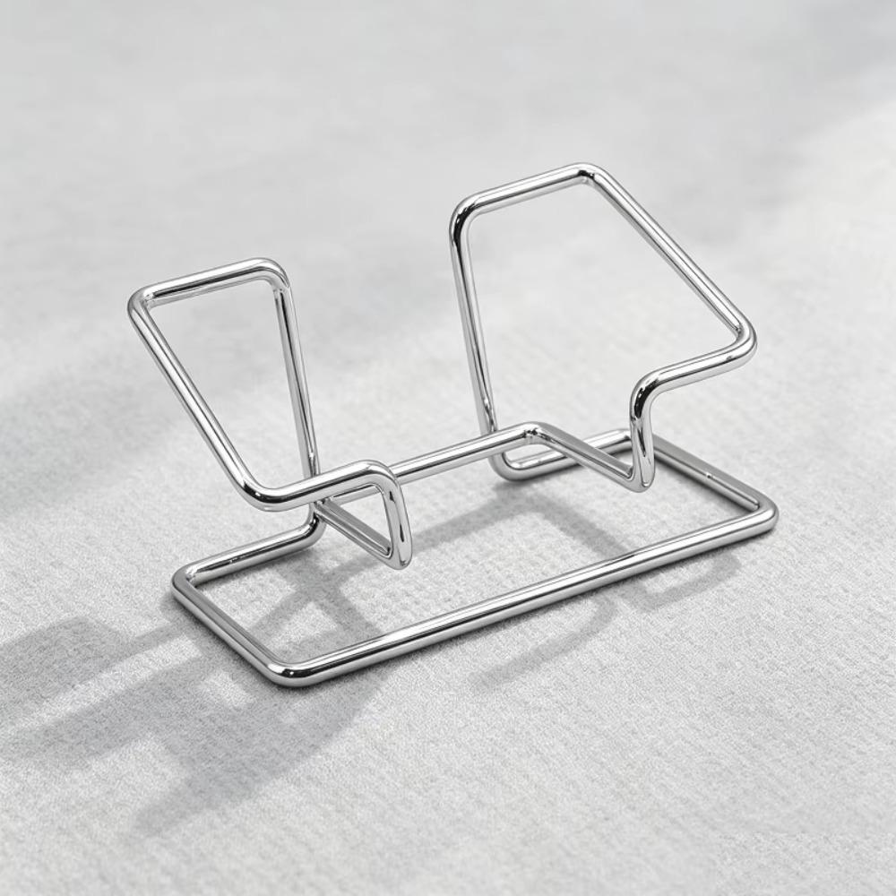 Iron Business Card Holder Minimalist Metal Name Card Rack Display Card Holder Office Desk серебряный