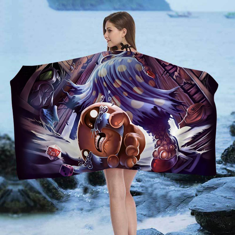 Action Game The Binding Of Isaac Microfiber Printed Beach Towel Mountain Climbing Beach Swimming Running Absorbent Soft Towel