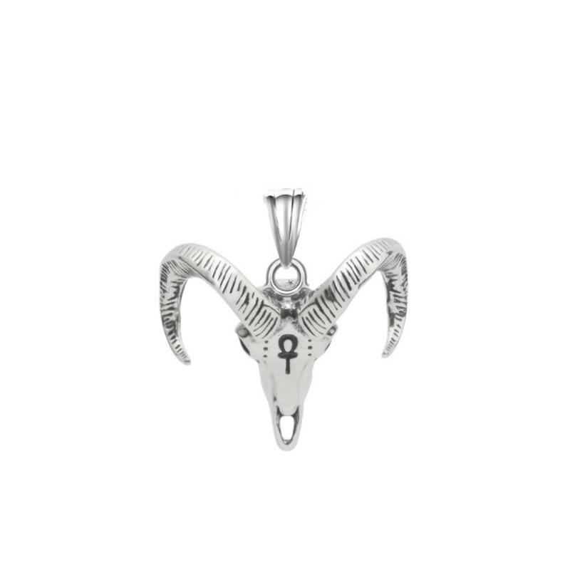 Vintage Goat Head Zodiac Sheep Pendant Necklace For Men Fashion Clavicle Chain