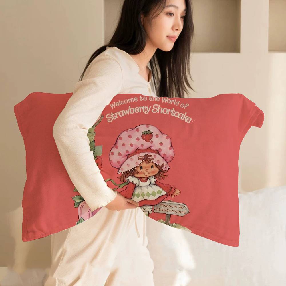 Classic Animation S-Strawberry S-Shortcake Pillow Towel Pillowcase For Hair And Skin, Standard Size Set Of Super Soft Pillow