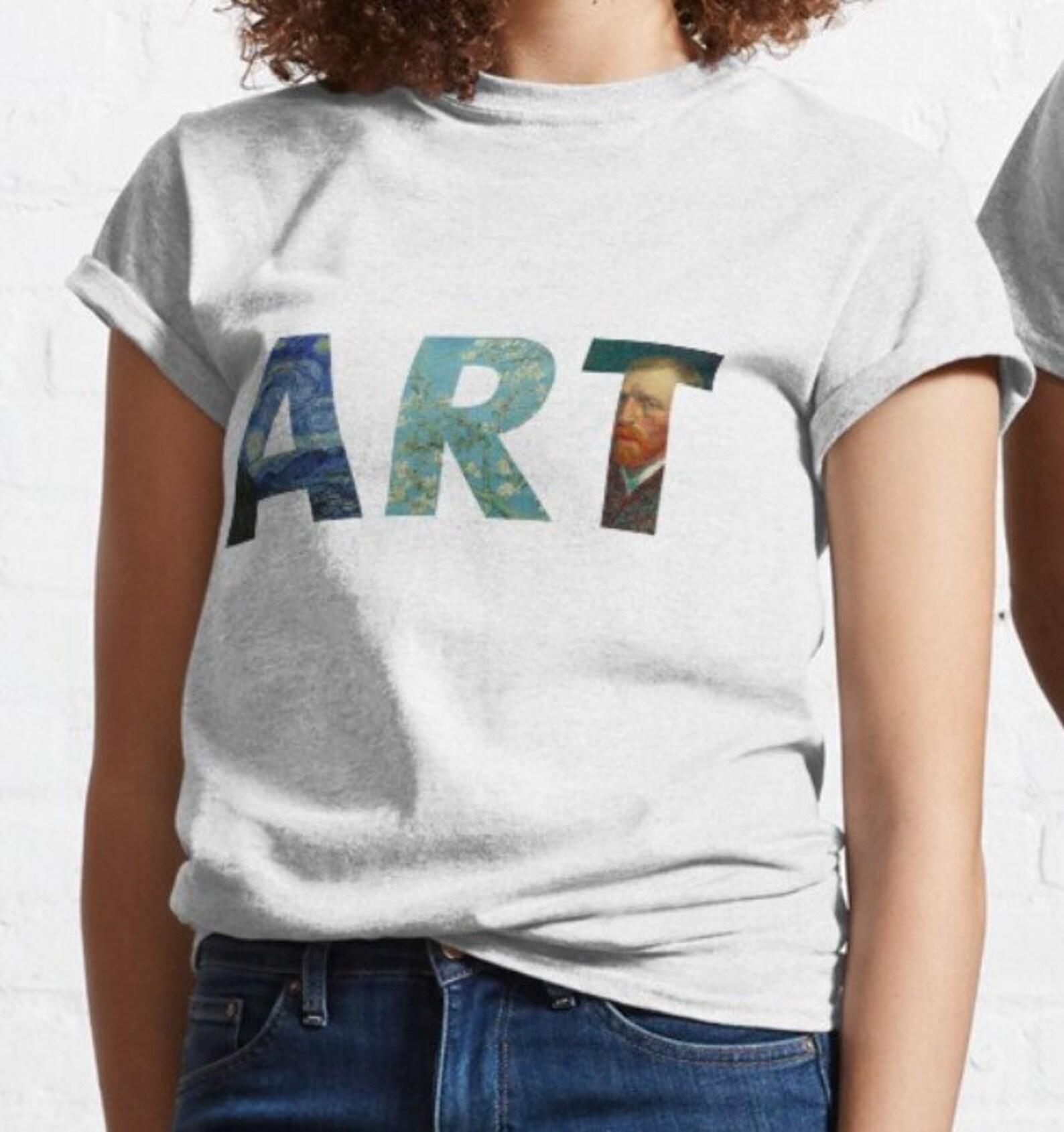 Art History Collage T-Shirt: Van Gogh, Klimt, Da Vinci M