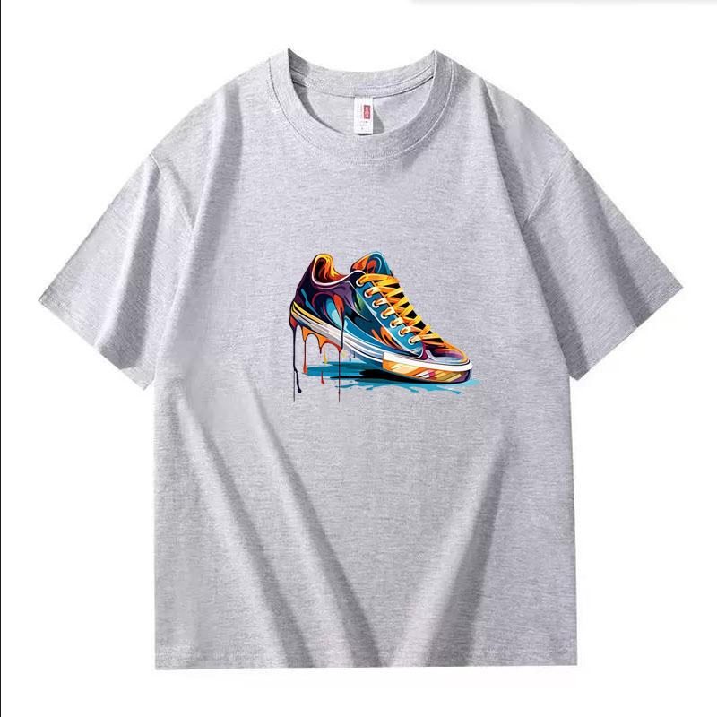 Summer Best Selling Men's 100% Cotton T Shirt Loose Fit Casual Round Neck Short Sleeved T Shirt with Printed Pattern
