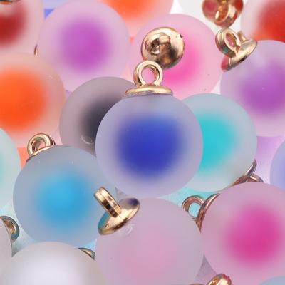 10Pcs Acrylic Frosted Colorful Heart Charms Round Charms For Jewelry Making DIY Bracelet Necklace Earrings Pendants Accessories