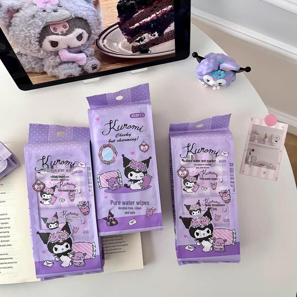 Hello Kitty Mini Wet Wipes - Portable Hand & Mouth Cleaning Bag