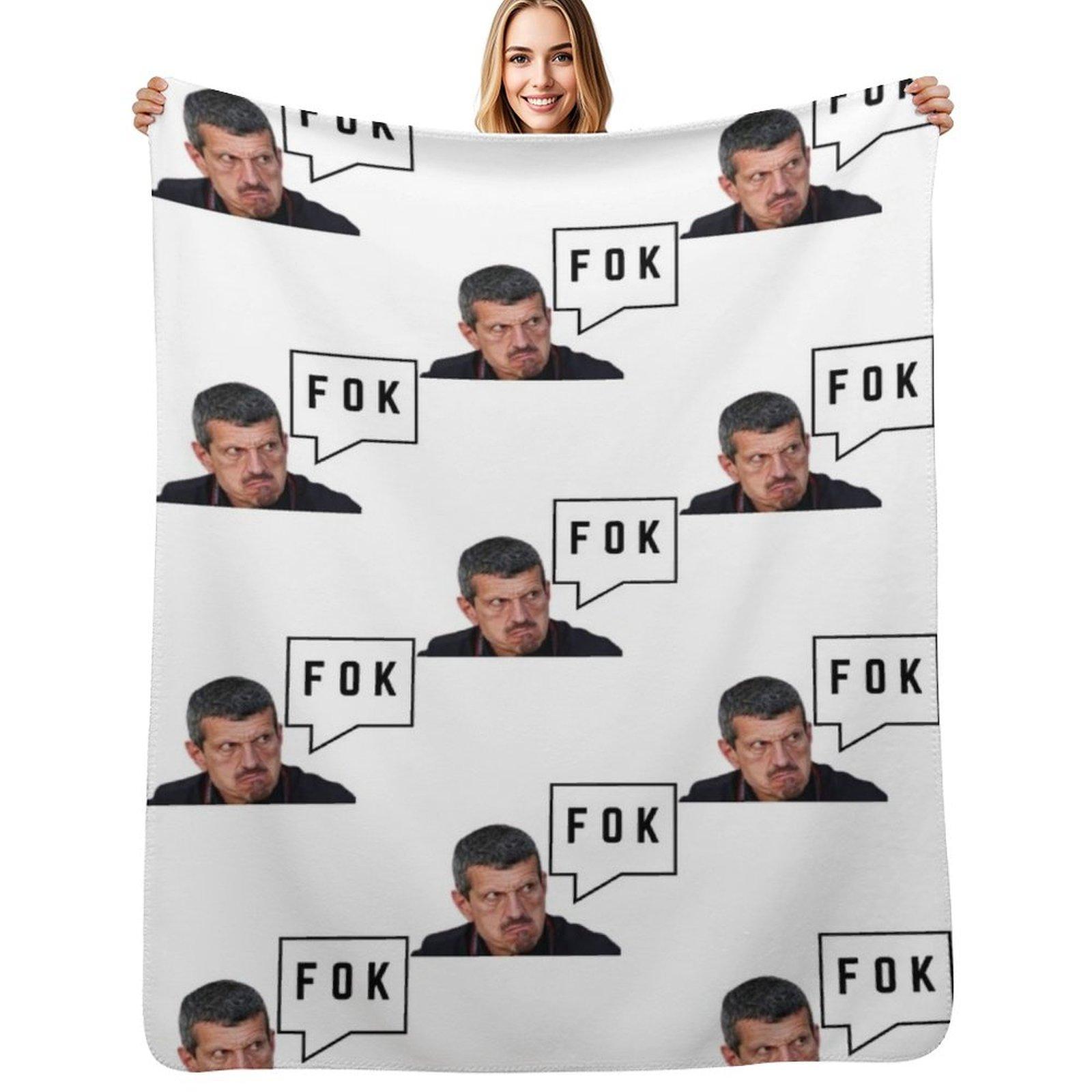 guenther steiner funny quotes guenther steiner upset FOK Throw Blanket Plush Fuzzy Cozy Blanket for Couch Sofa Size: 75*100cm, Weight: 230 GSM