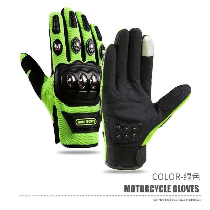 Mens Half-Finger Motorcycle Mountain Bike Riding Gloves With Stainless Steel Armor Anti-Slip PU Leather Use