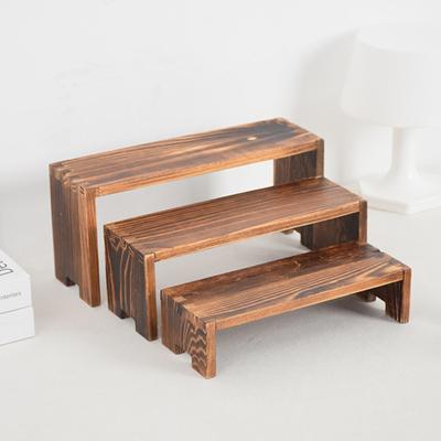 Yousheng 3-Piece Display Stand Wood Risers Rustic Display Risers Combination Type Display Stand for Cupcakes Flowers Collectibles Home Office Decor
