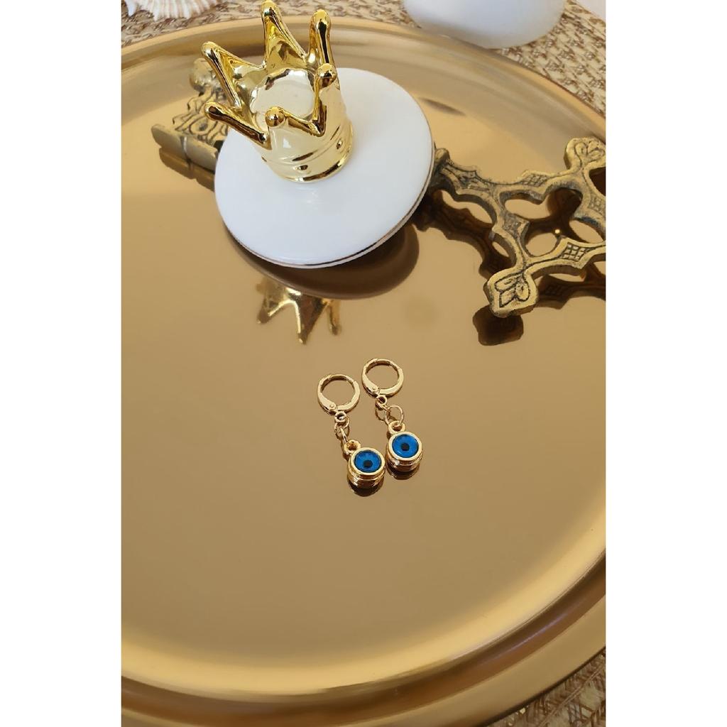 Nostalgie-Ohrringe mit bösem Blick und detaillierter Kette