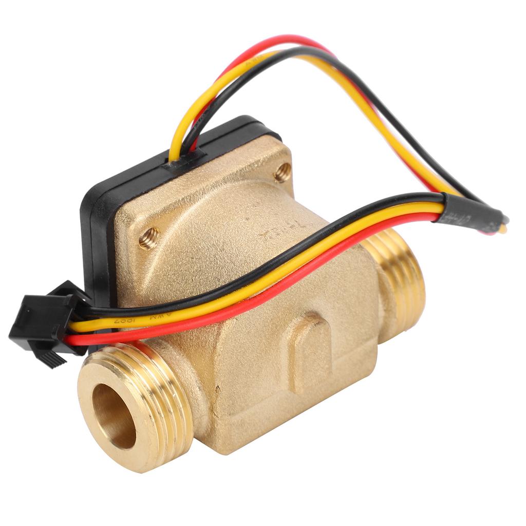 G1/2in Male Water Flow Sensor Counter Brass Hall Flowmeter  3‑24V for Water Heaters Credit Card Ma