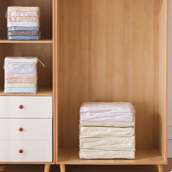 No Pump Vacuum Storage Bags Durable Reusable Oversized Cube Design Easy Compression Saves