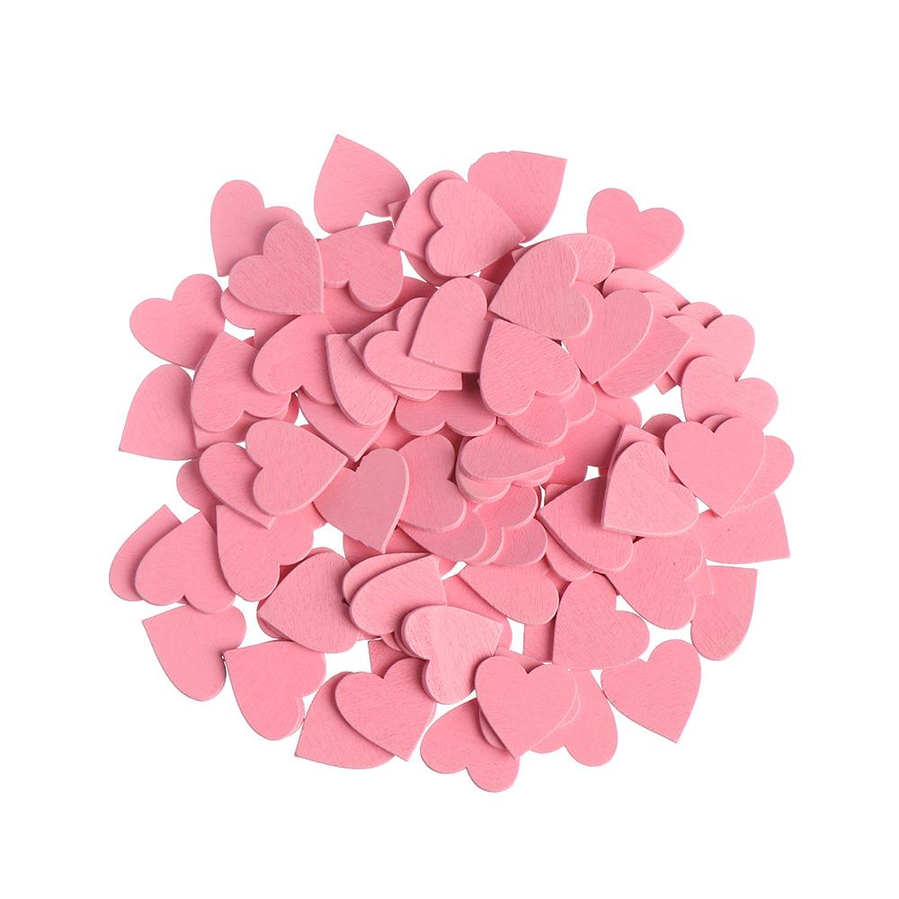 100pcs 18mm Table Decorations DIY Wall Sticker Party Decor Confetti Slices Hearts Shaped Wooden Chips Wood Crafts