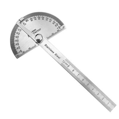 Goniometer Angle Ruler 180 Degree Protractor Rotary Measuring Ruler Metal Angle Finder For School Office Stainless Steel Woodworking Tools