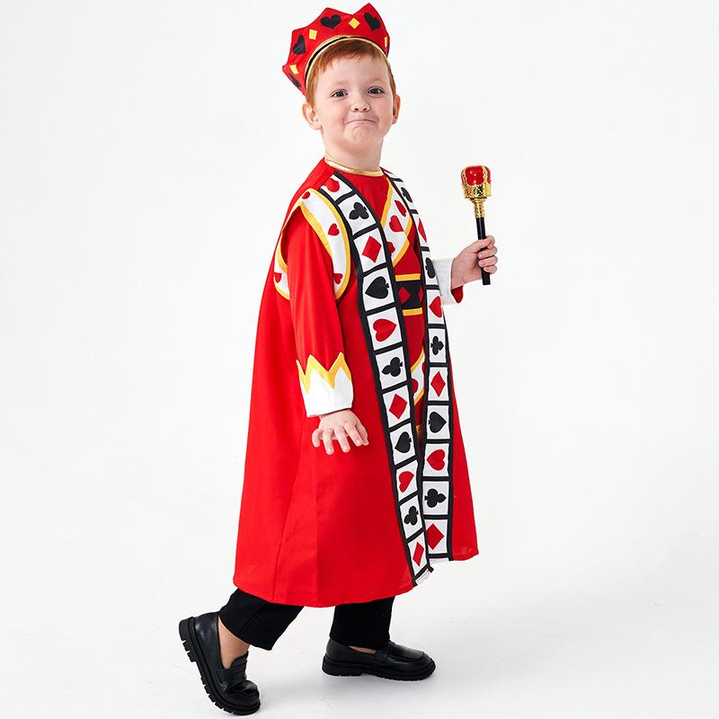 Red King of Spades Halloween Costume - Kids' Fairy Tale Role-Play Outfit