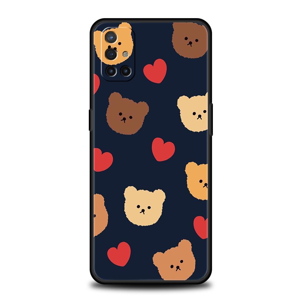 Phone Case For OnePlus 12 11 10 9 Pro 9T 12R 10R 9R 9RT 10T 8T 8 7 6T 7T Nord 2T CE 2 5G N200 N10 N100 Soft Cover Cute BEAR