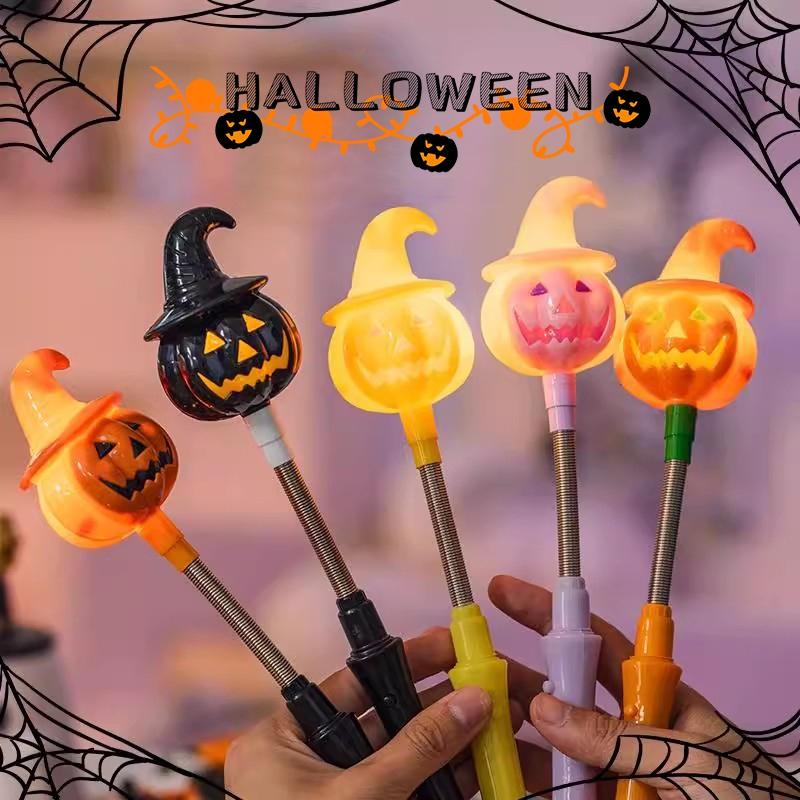 Halloween Decoration Pumpkin Stick Pumpkin Shaker Lightstick Handheld Ghost Glowing Rod Glow Stick Day of The DeadLightsticks