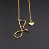 Rose  Medical Stethoscope Heart Pendant Necklace Medical Necklace Medical Student Doctors Nurse Gi