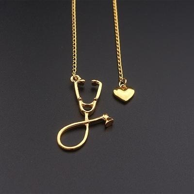 Rose Medical Stethoscope Heart Pendant Necklace Medical Necklace Medical Student Doctors Nurse Gi