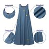 Summer Autumn Overalls Dress Muslim Sundress Robe Femme Vintage Straps Solid A Line Denim Blue Vestidos Kaftan