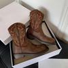 Travel Must Wear Embroidered Boots Women's Vintage Martin Boots Brown Tall Boots Long Boots Western Cowboy Boots Women's Boots