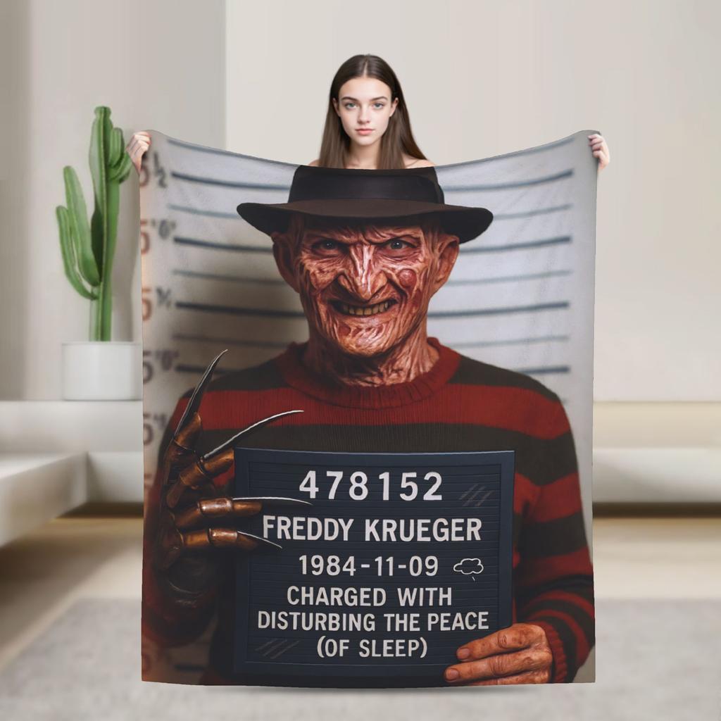 freddy krueger  Halloween Blanket  Warm Soft Funny Plush Throw Blanket For Outdoor Travel Flannel Bedspread Bed Cover