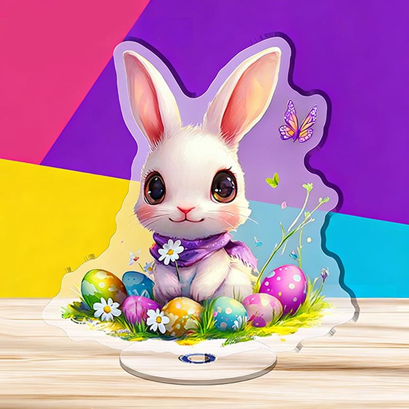 Acrylic Standee Cute Bunny Easter Home Decoration 2D Flat Easter Ornament