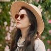 Milk Coffee Couple Sunglasses Sunscreen UV Protection Advanced Sense Red Bean Sunglasses