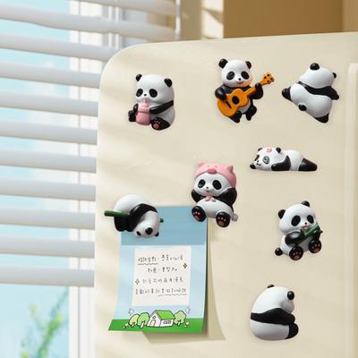 Panda Shape Refrigerator Magnet Sticker Creative Photo Wall 3D Resin Magnetic Detachable Fridge Sticker Fridge Decor