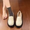 Platform Small Leather Shoes Women's 2025 Spring and Summer New Retro British Style Heightening Black College Jk Shoes Muffin Loafers