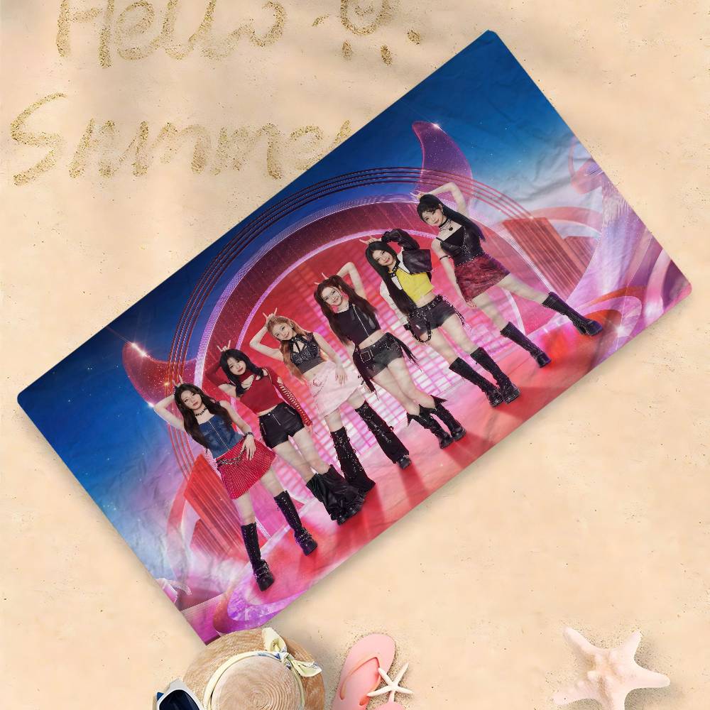 Kpop Band B-Babymonster Beach Towel Colorful Bath Towels For Girl Microfiber Quick Dry Sand Free Beach Yoga Spa Gym Pool