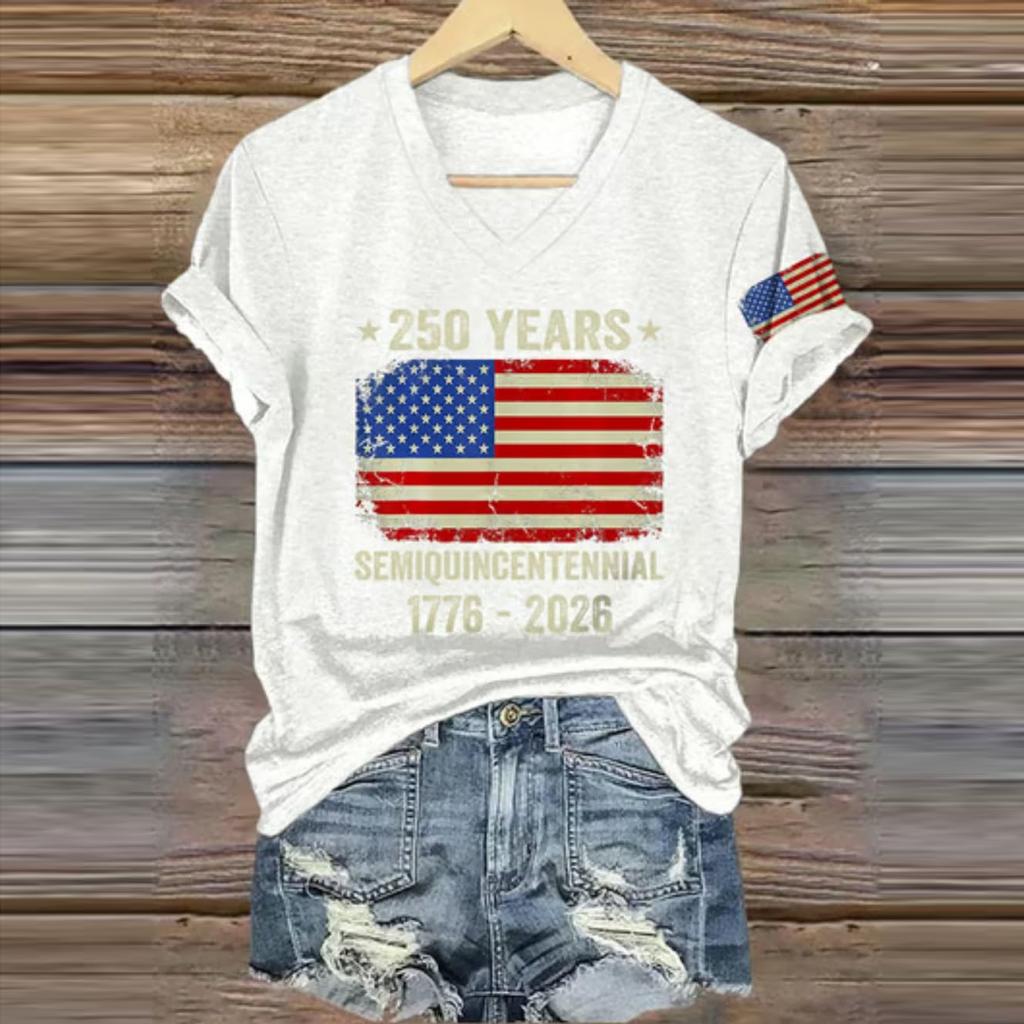 Women's Casual Round Neck Short Sleeve Pullover Printed T-Shirt Top