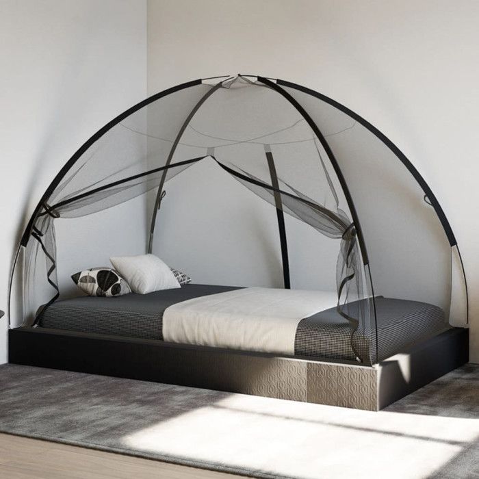 Mongolian Mosquito Net with Doors 220 Mesh Black 200x120x130 Cm