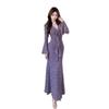 French Elegance and Sophisticated Look Stunning Lace Dress for Women, Autumn Hot Girl Super Fairy-tight Pencil Long Skirt