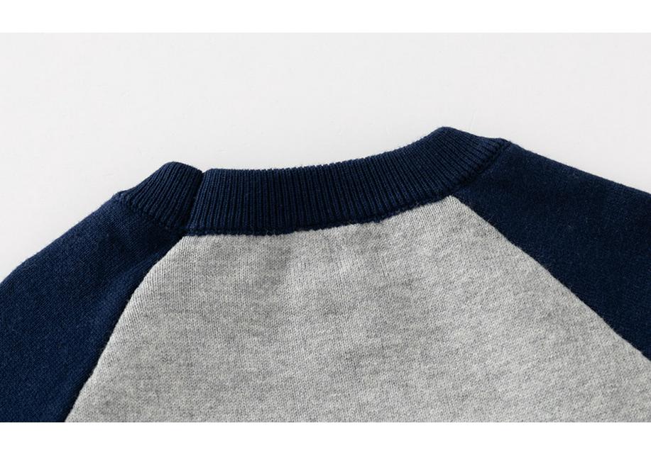 Boys' Spring 2024 Construction Vehicle Cotton Sweater with Raglan Sleeves
