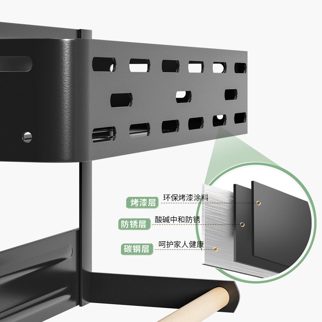 Refrigerator side storage rack Multifunctional non-punching wall-mounted kitchen Refrigerator magnetic storage rack Multi-layer
