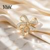 Elegant Bow Jewelry Sparkling Rhinstone Brooch, Retro Alloy Lapel Pin, Brooch Pin Women Accessories for Suit Dress Coat Scarf Durable