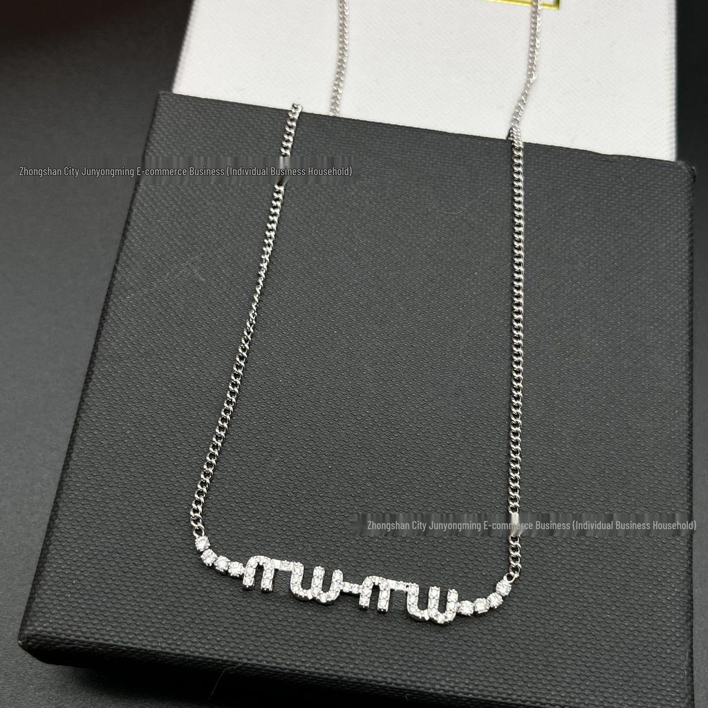 Miu Pavé-Set Prinzessin Stil Diamant Halskette - Niedliche Diamant Schlüsselbein Kette für Damen