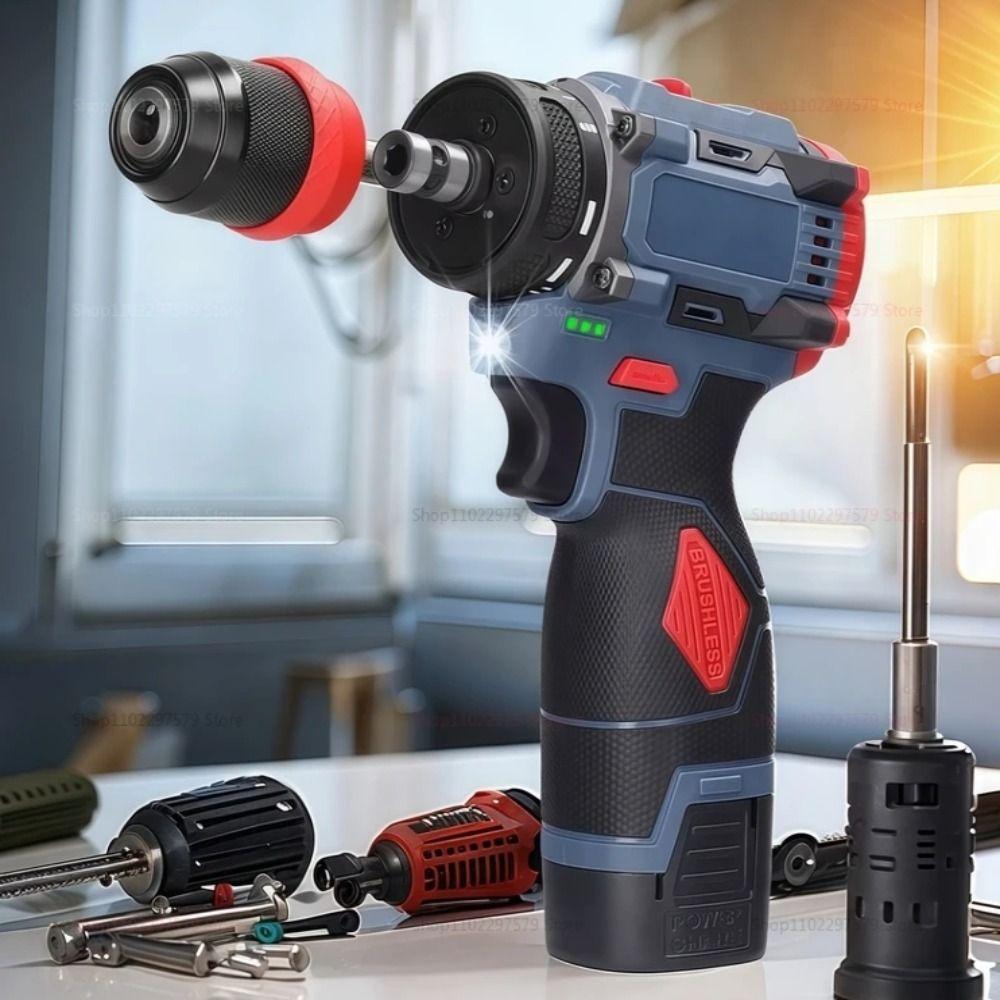 High-power Electric Screwdriver Torque Brushless Motor Tool Kit 2in1 Lithium Drill  Home Appliances