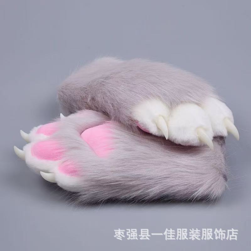 New Finished Animal Claws Squeak with Nails Furry Animal Claws Gloves Colored Cosplay Cat Scratch Gloves Squeak