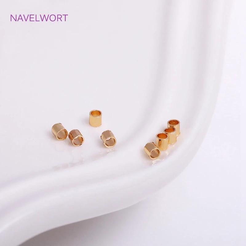 1.5mm/2mm Tubular Crimp Bead 18K Gold Plated 2mm/2.5mm Crimp Beads For Jewelry Making,DIY Jewelry Fittings Accessories