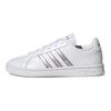 adidas Tênis Femininos Grand Court Beyond Branco Fosco Roxo Metálico Branco Nuvem GW9247
