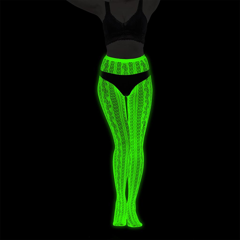Women's in the Dark Tights Neon Striped Sheer for Party Wear
