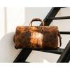 Monogrammed Leather Duffle Bag On Wheels | Genuine Leather Weekender Bag | Leather Holdall | Overnight Bag Men | Gifts For Him