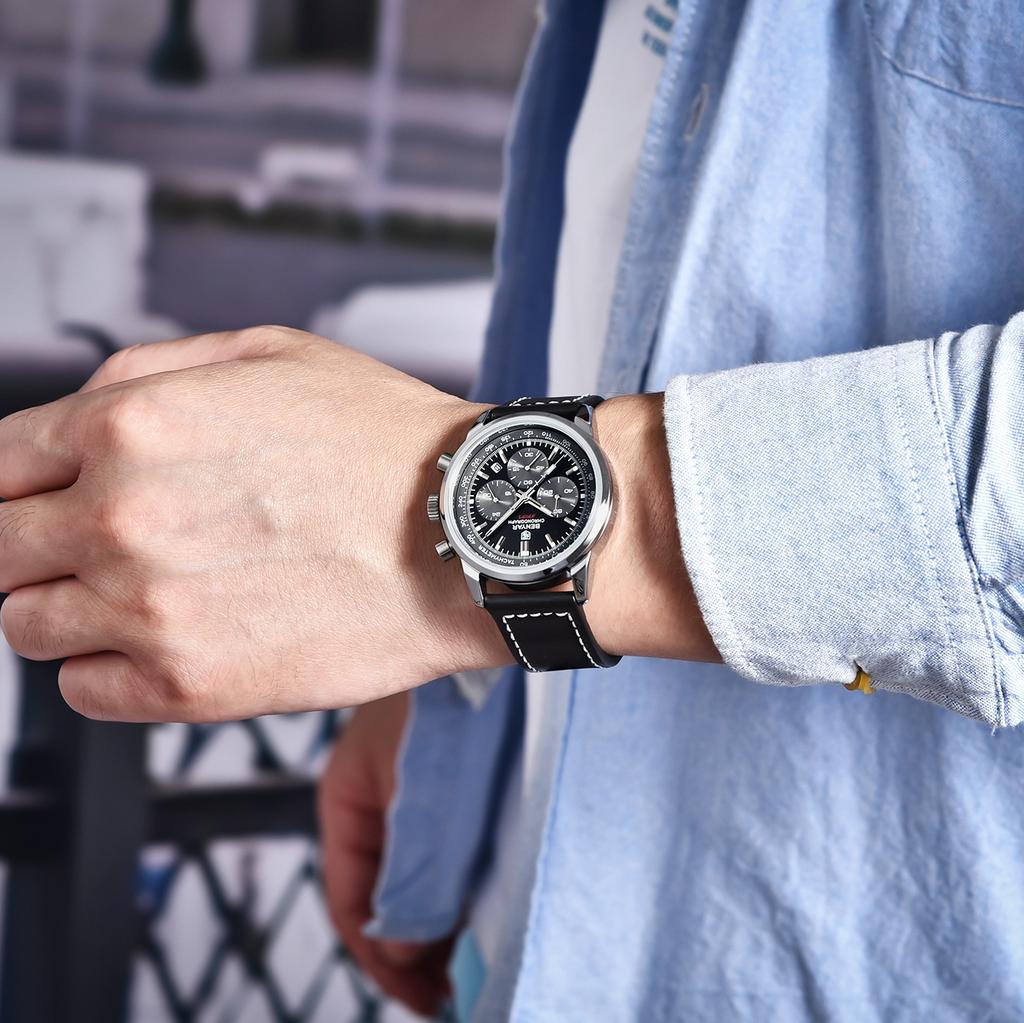 BENYAR Relojes de cuarzo a prueba de agua, relojes de cuarzo para hombres con movimiento, reloj de lujo, reloj deportivo informal para hombres