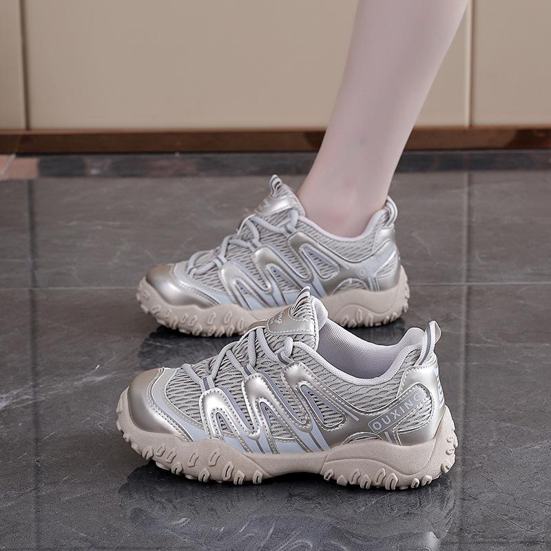 

Женские кроссовки для хайкинга 2025 осень новые универсальные модные спортивные повседневные кроссовки маленькие белые кроссовки Forrest Gump на платформе Q2510 40 шампанского